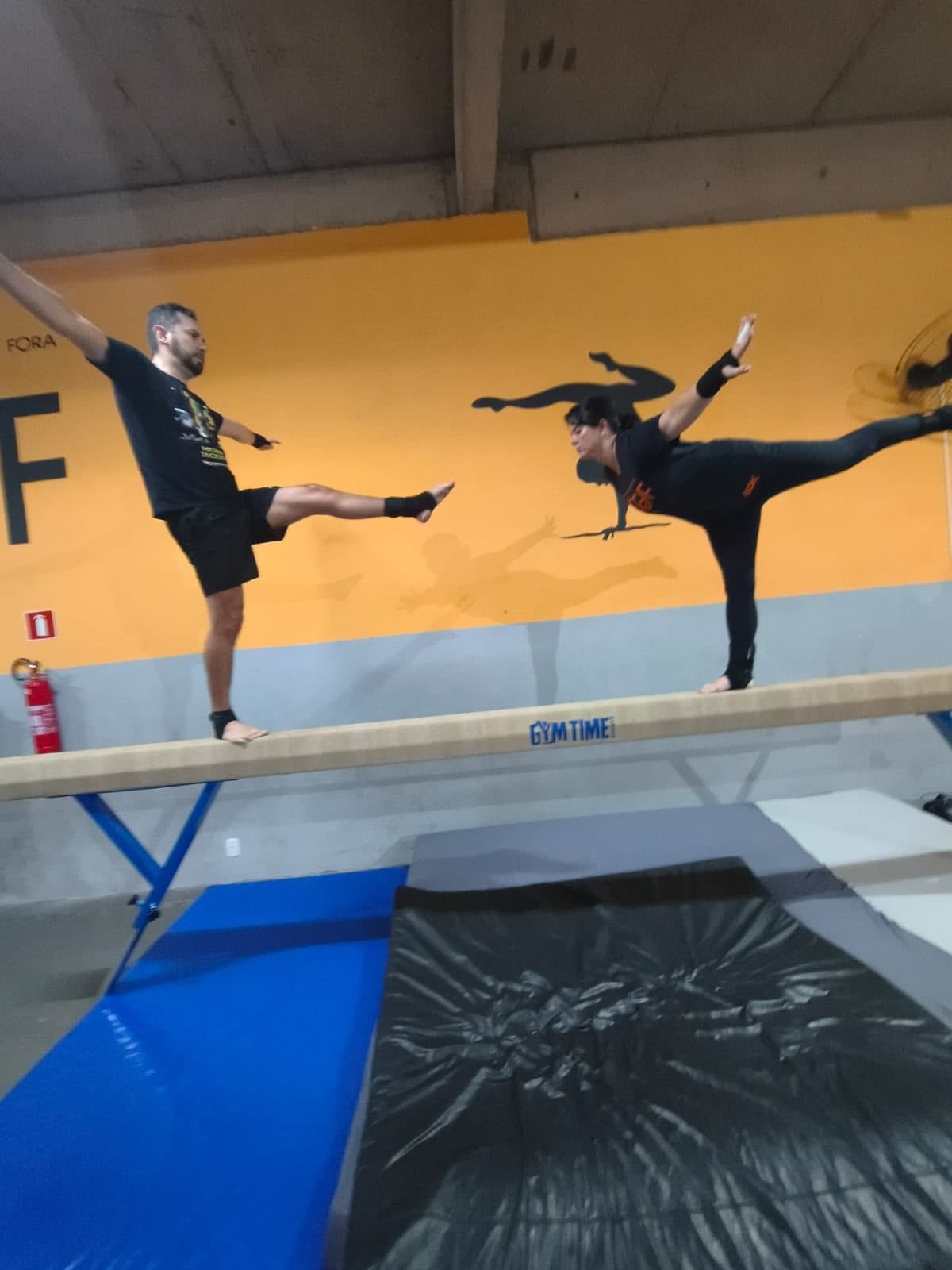 Turma adulta completa reunida no ginásio
